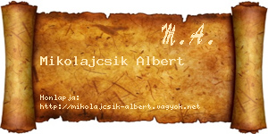 Mikolajcsik Albert névjegykártya