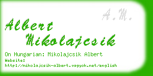 albert mikolajcsik business card